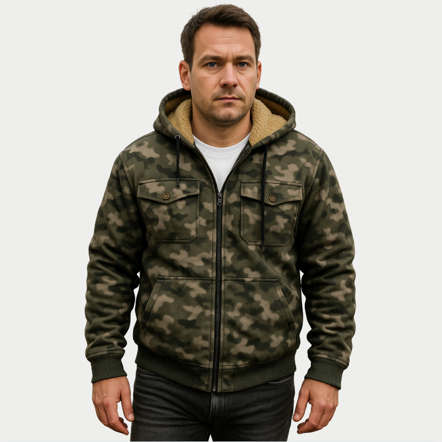 Dermo Jacke | Militär-Style Herren Übergangsjacke mit Kapuze