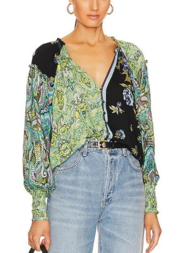 Bluse für Damen - Oversized-Bluse im Boho-Style