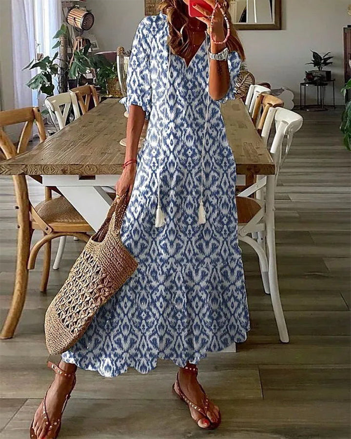 Diana Boho Maxikleid | Luftiges Strandkleid für Urlaub und Freizeit