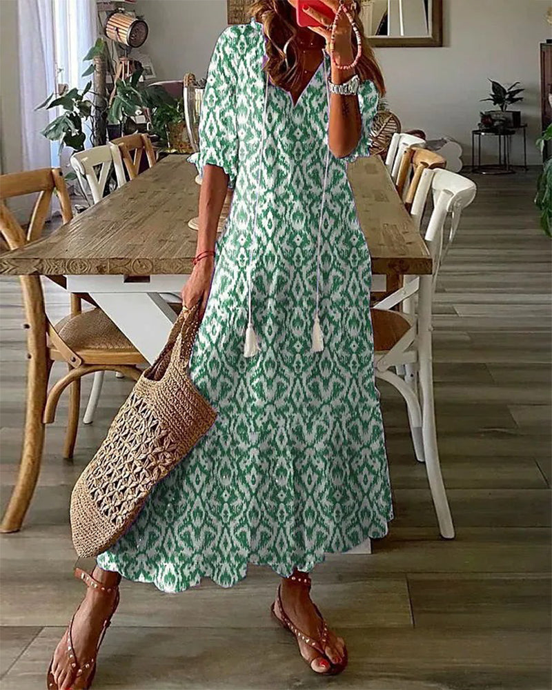 Diana Boho Maxikleid | Luftiges Strandkleid für Urlaub und Freizeit