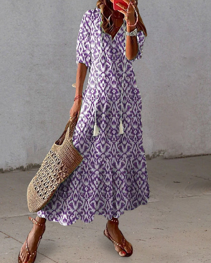 Diana Boho Maxikleid | Luftiges Strandkleid für Urlaub und Freizeit