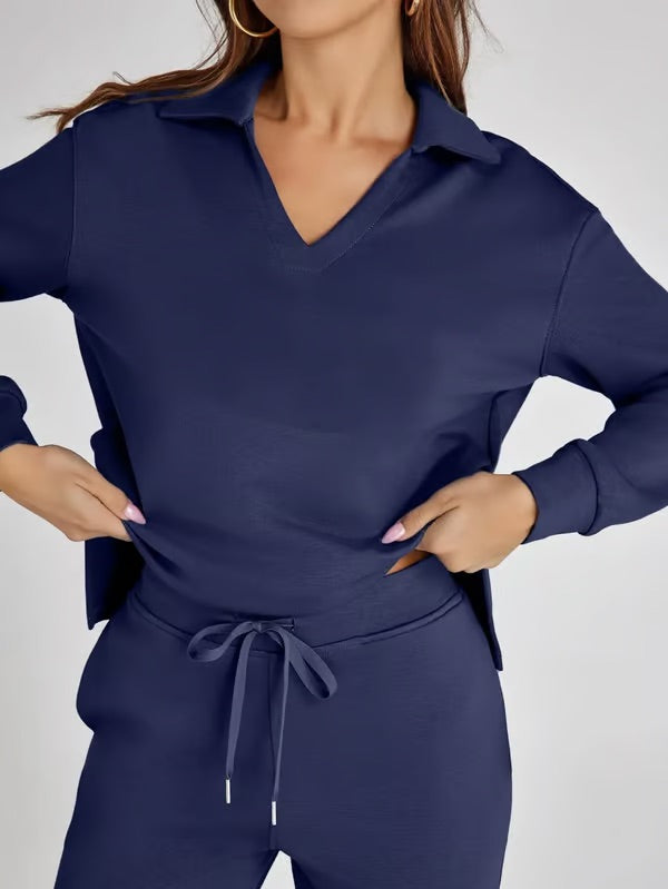Loscini Loungeweat Set | Zweiteiler-set mit Sweatshirt mit Jogger Für Damen