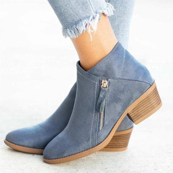 Clargo Stiefeletten - Damenstiefelette mit Reißverschluss und hochwertigem Fußbett