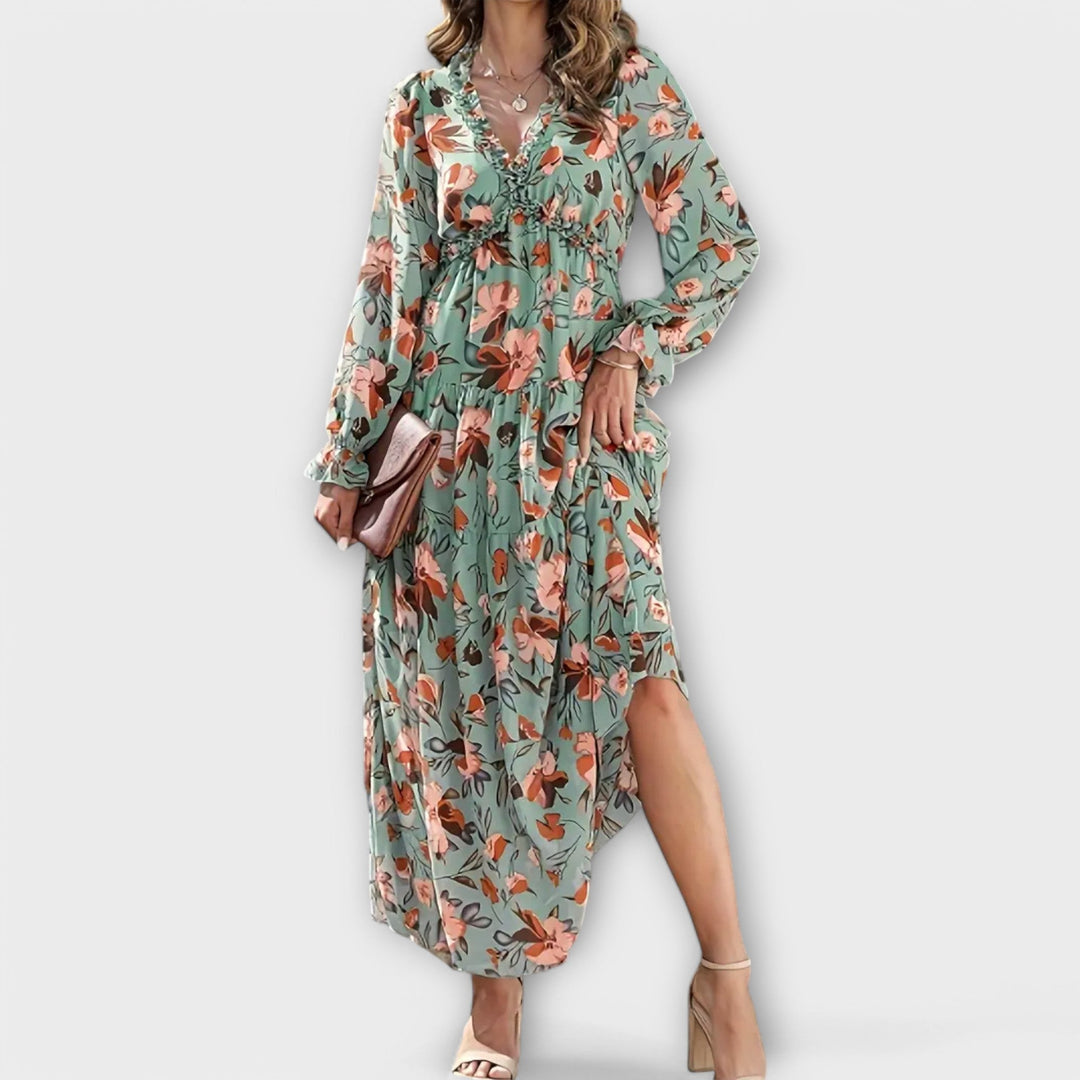 Sommerkleid für Damen - Elegantes Maxikleid mit Blumenmuster