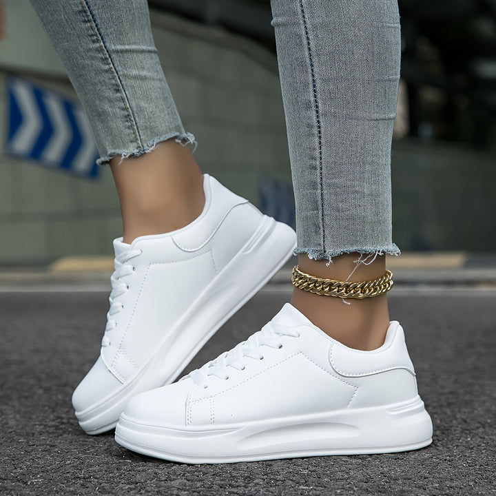Sneaker - Bequeme weiße Sommerschuhe für Einlage