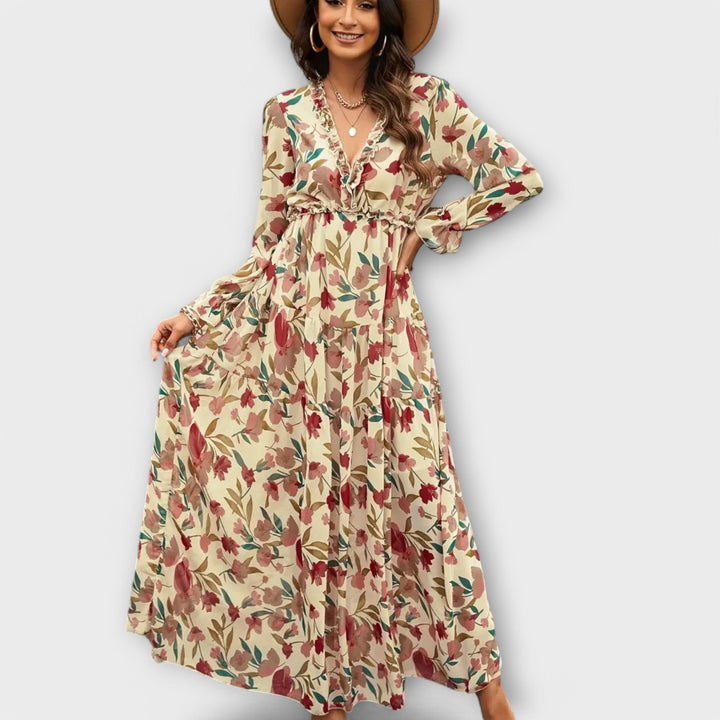Sommerkleid für Damen - Elegantes Maxikleid mit Blumenmuster