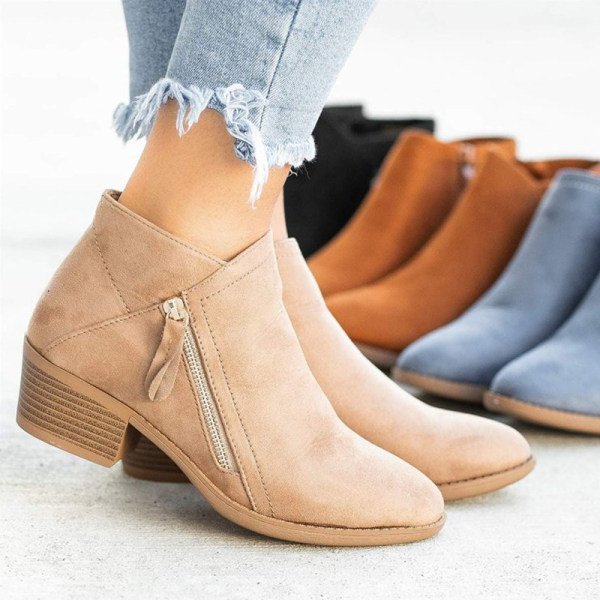 Clargo Stiefeletten - Damenstiefelette mit Reißverschluss und hochwertigem Fußbett