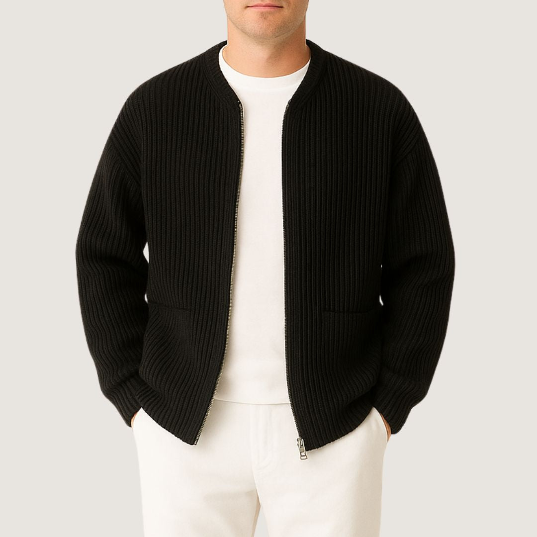 Strickjacke - Leichte Übergangsjacke mit Reißverschluss für Frühling
