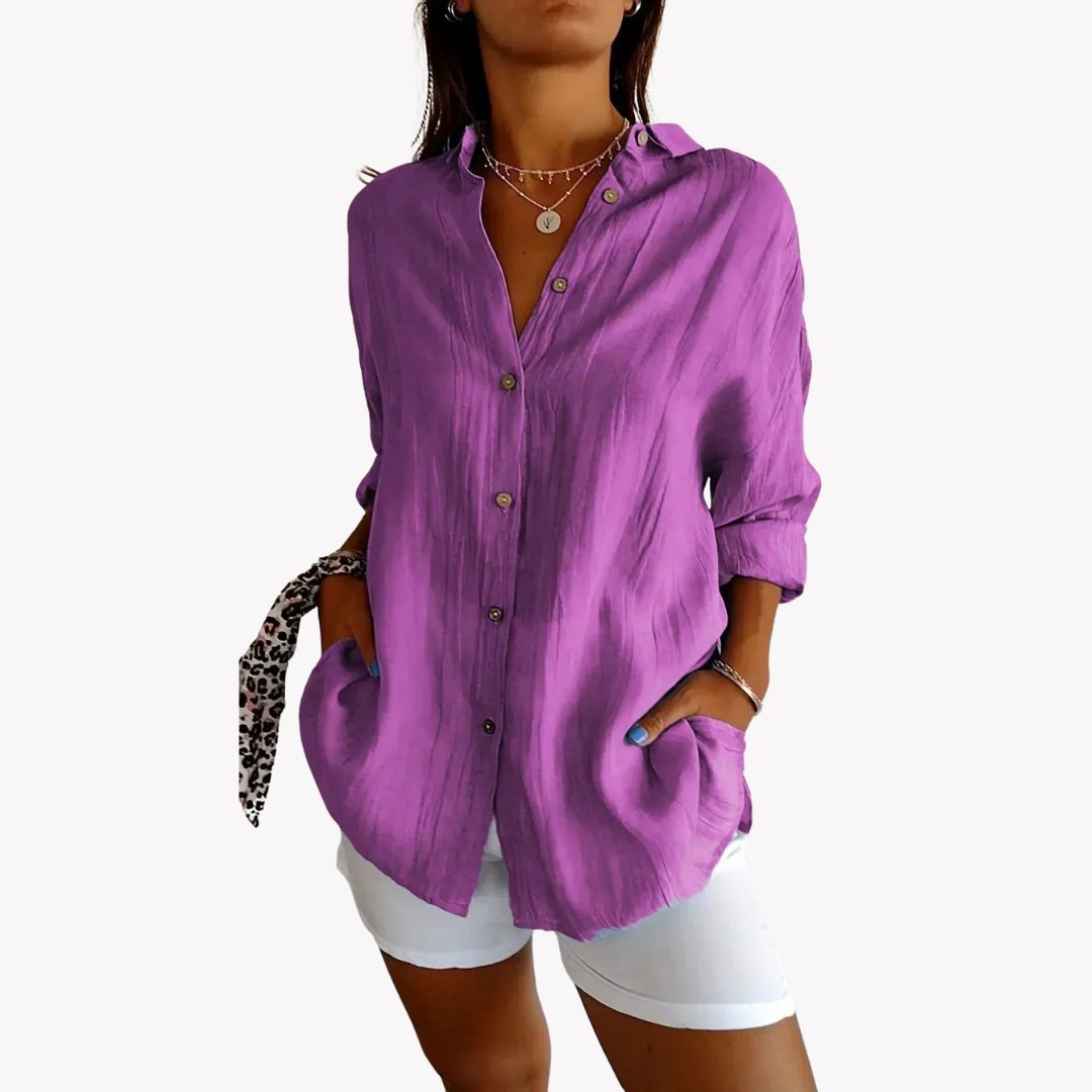 Olivia Bluse - Klassisches Locker Sitzende Bluse für Sommer