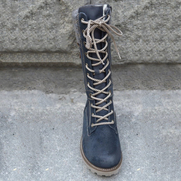Gefütterte Damen Winterstiefel - Klassische Schnürboots mit Warmfutter & rutschfester Sohle - Winterfest
