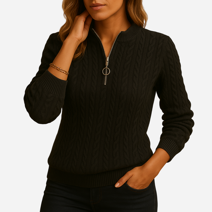 Strickpullover für Damen - Rundhals & Struktur für den Winter