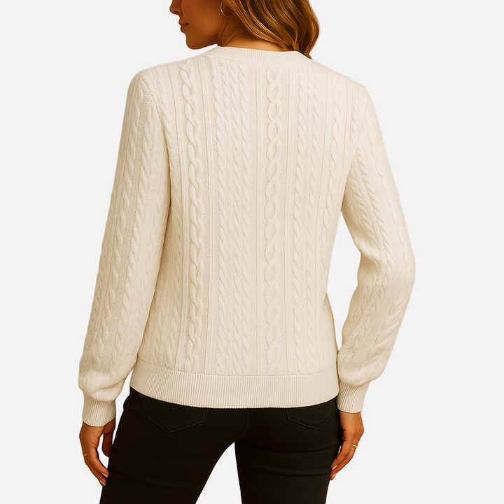 Strickpullover für Damen - Rundhals & Struktur für den Winter
