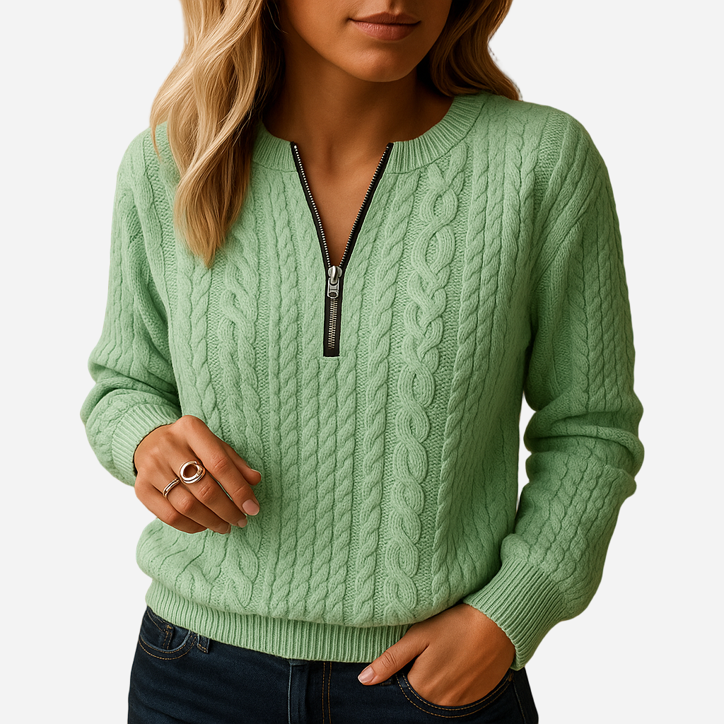 Strickpullover für Damen - Rundhals & Struktur für den Winter