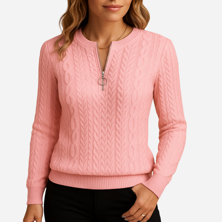 Strickpullover für Damen - Rundhals & Struktur für den Winter