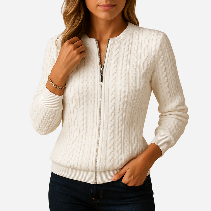 Strickpullover für Damen - Rundhals & Struktur für den Winter