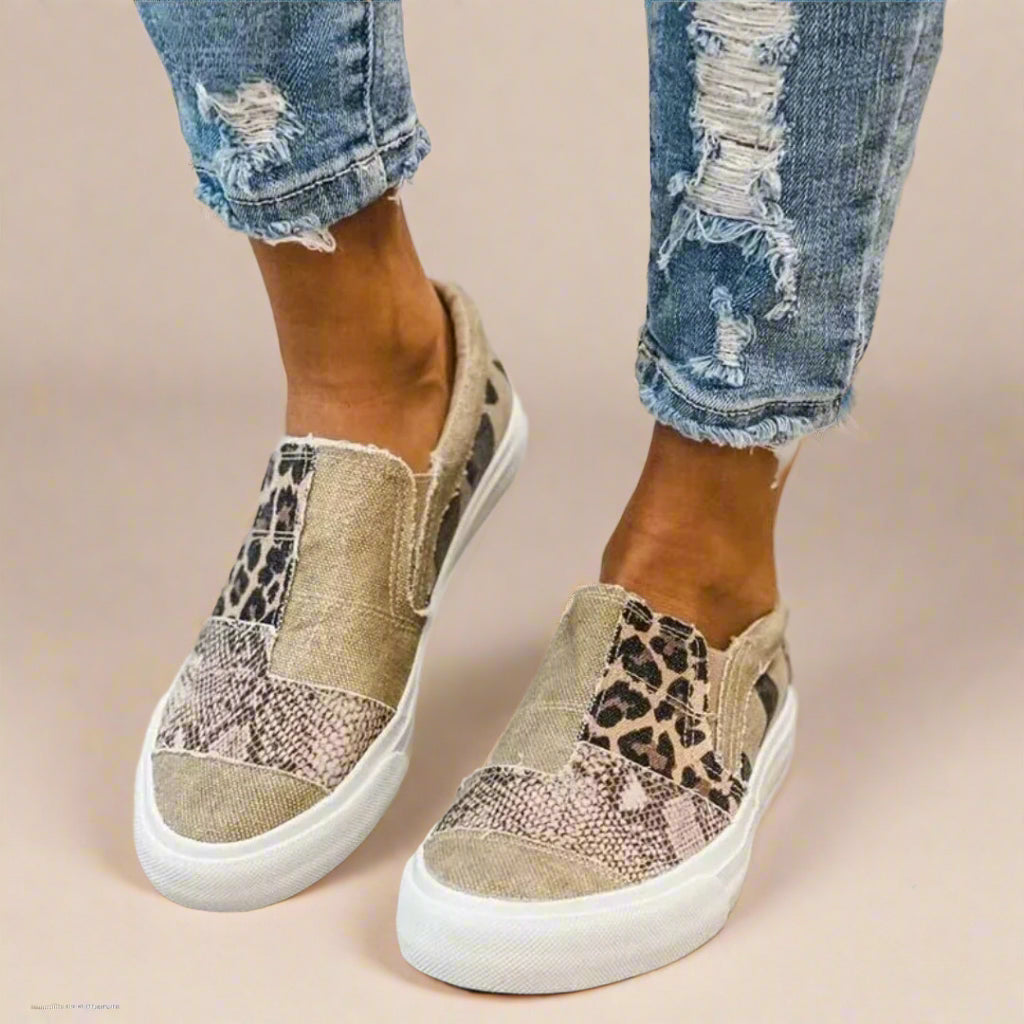 Jenny Stoffschuhe - Bequeme Canvas Halbschuhe mit Druck