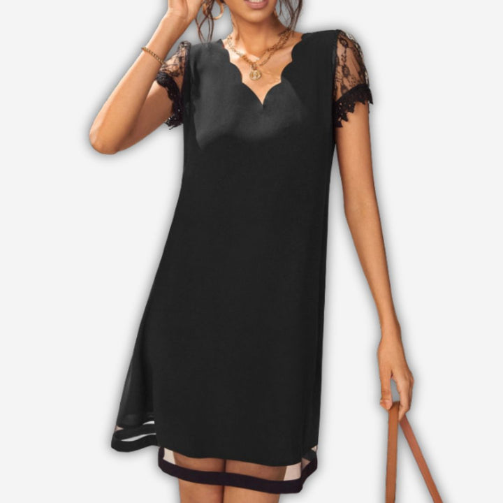 Loscano Spitzenkleid - Elegantes Cocktailkleid mit V-Ausschnitt für Hochzeits