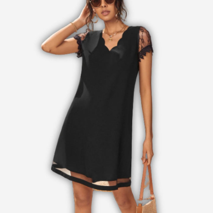 Loscano Spitzenkleid - Elegantes Cocktailkleid mit V-Ausschnitt für Hochzeits