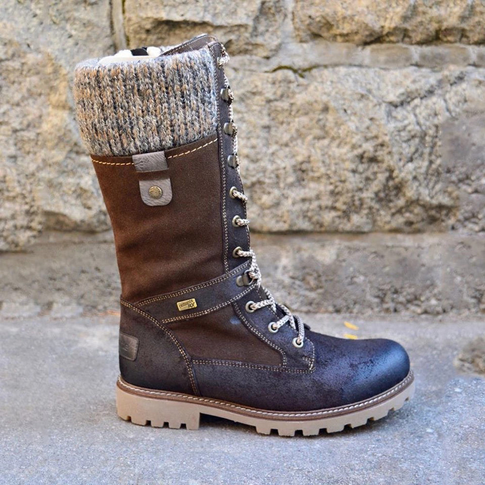 Gefütterte Damen Winterstiefel - Klassische Schnürboots mit Warmfutter & rutschfester Sohle - Winterfest