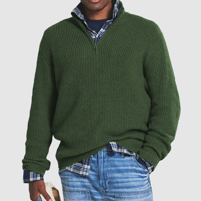 Troyer für den Herbst - Business Casual Strick-Pullover mit Reißverschluss für Herren