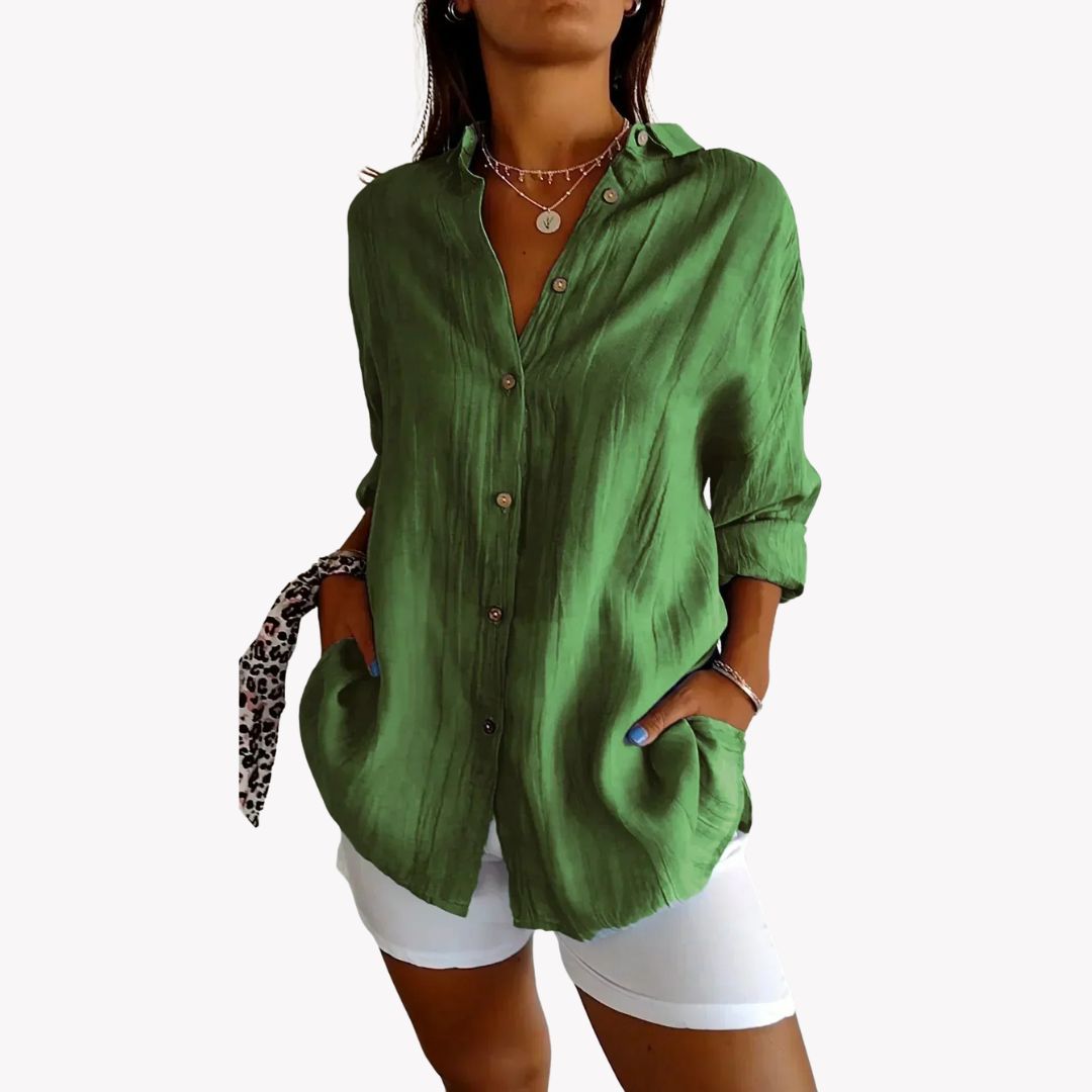 Olivia Bluse - Klassisches Locker Sitzende Bluse für Sommer