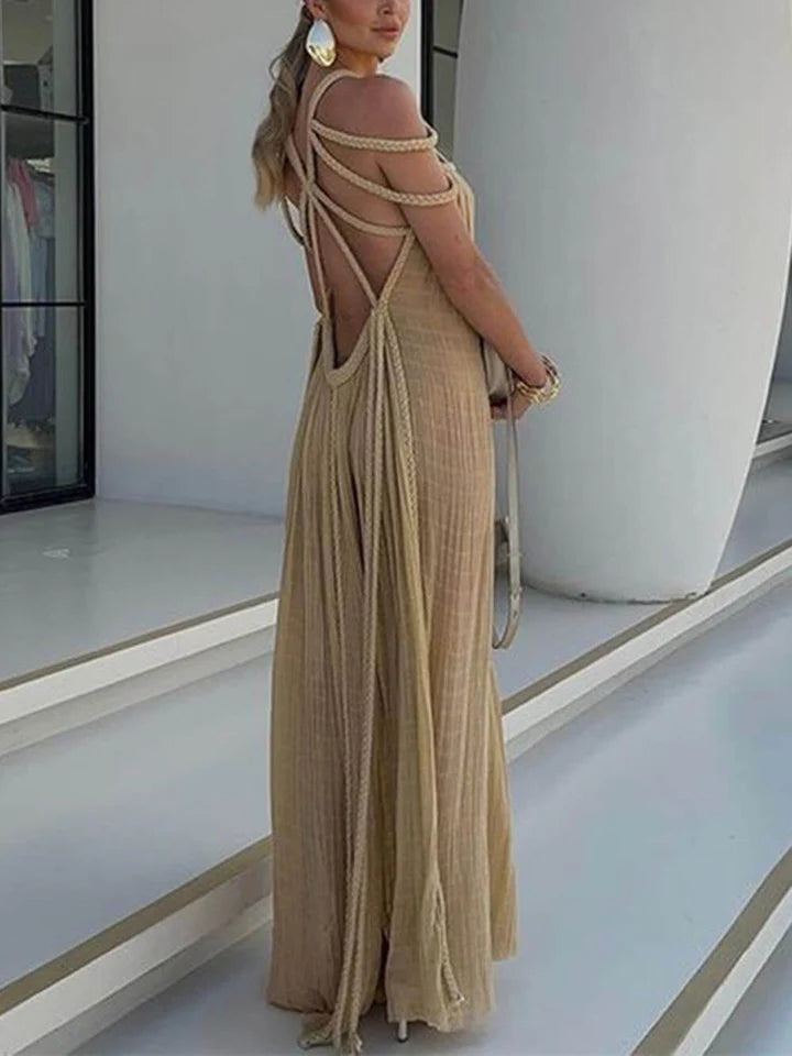 Ruth Boho Kleid | Langes Cocktailkleid mit Cut-Out Schultern