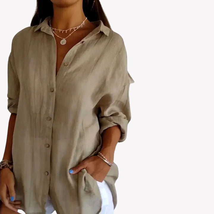 Olivia Bluse - Klassisches Locker Sitzende Bluse für Sommer
