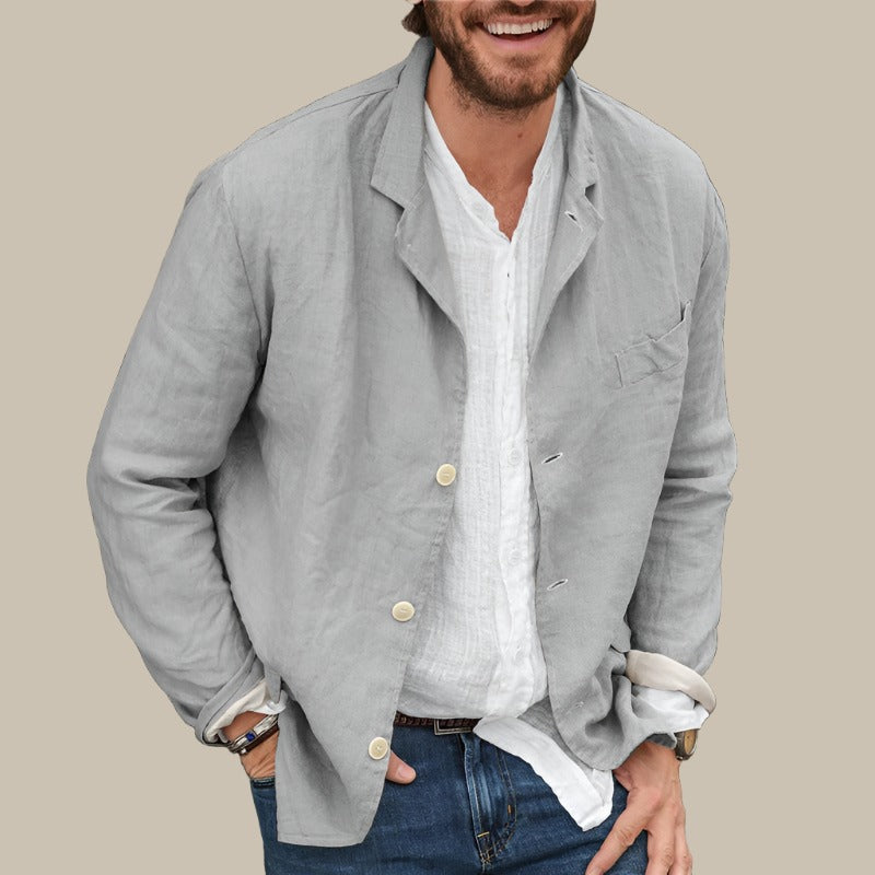 Luca Leinen-Blazer | Eleganter italienischer Leinen-look blazer für Männer