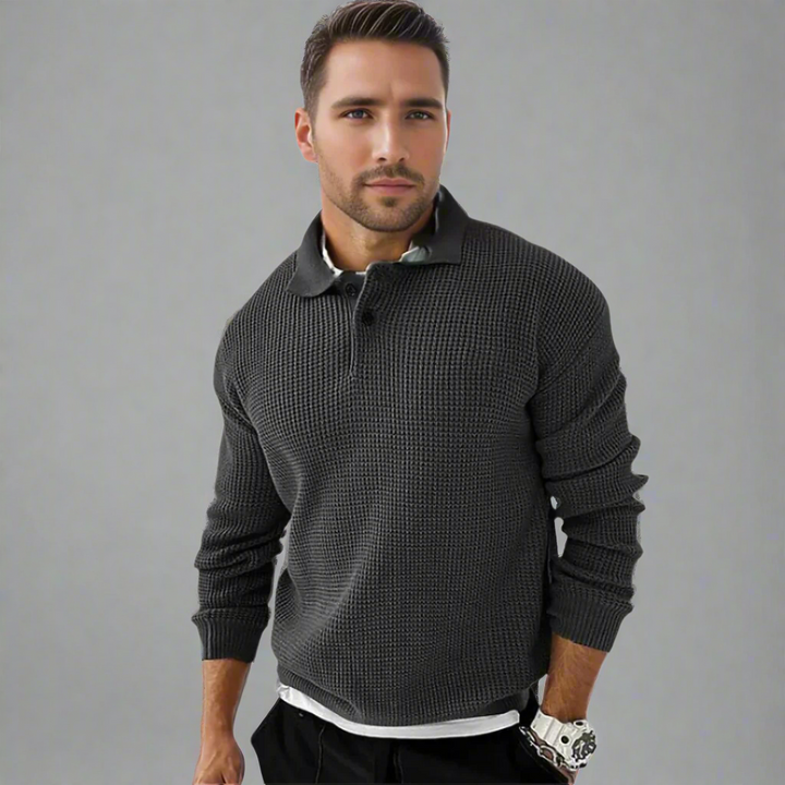 Gents Polo | Stilvolles gestricktes Langarm-Herren-Poloshirt