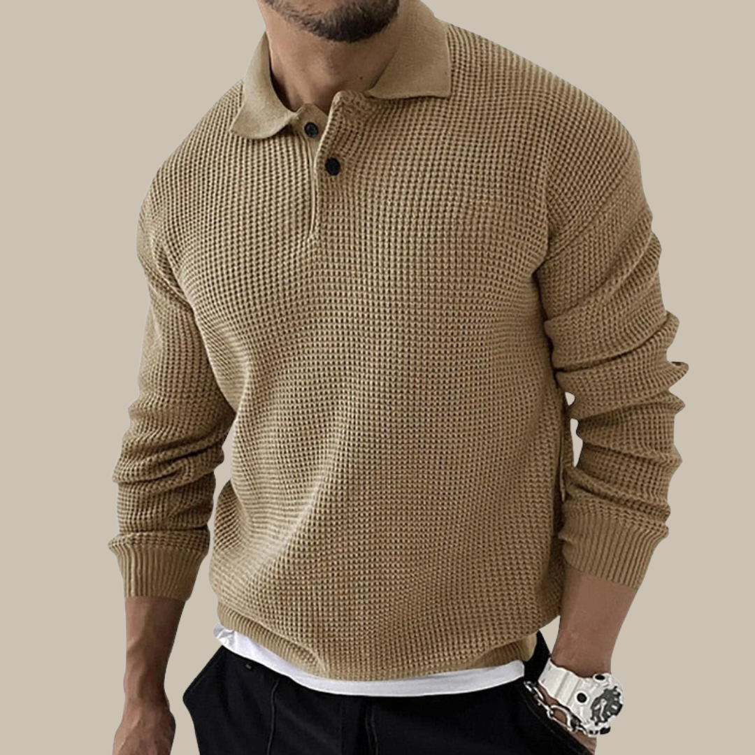 Gents Polo | Stilvolles gestricktes Langarm-Herren-Poloshirt