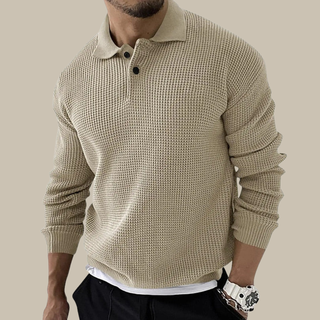 Gents Polo | Stilvolles gestricktes Langarm-Herren-Poloshirt