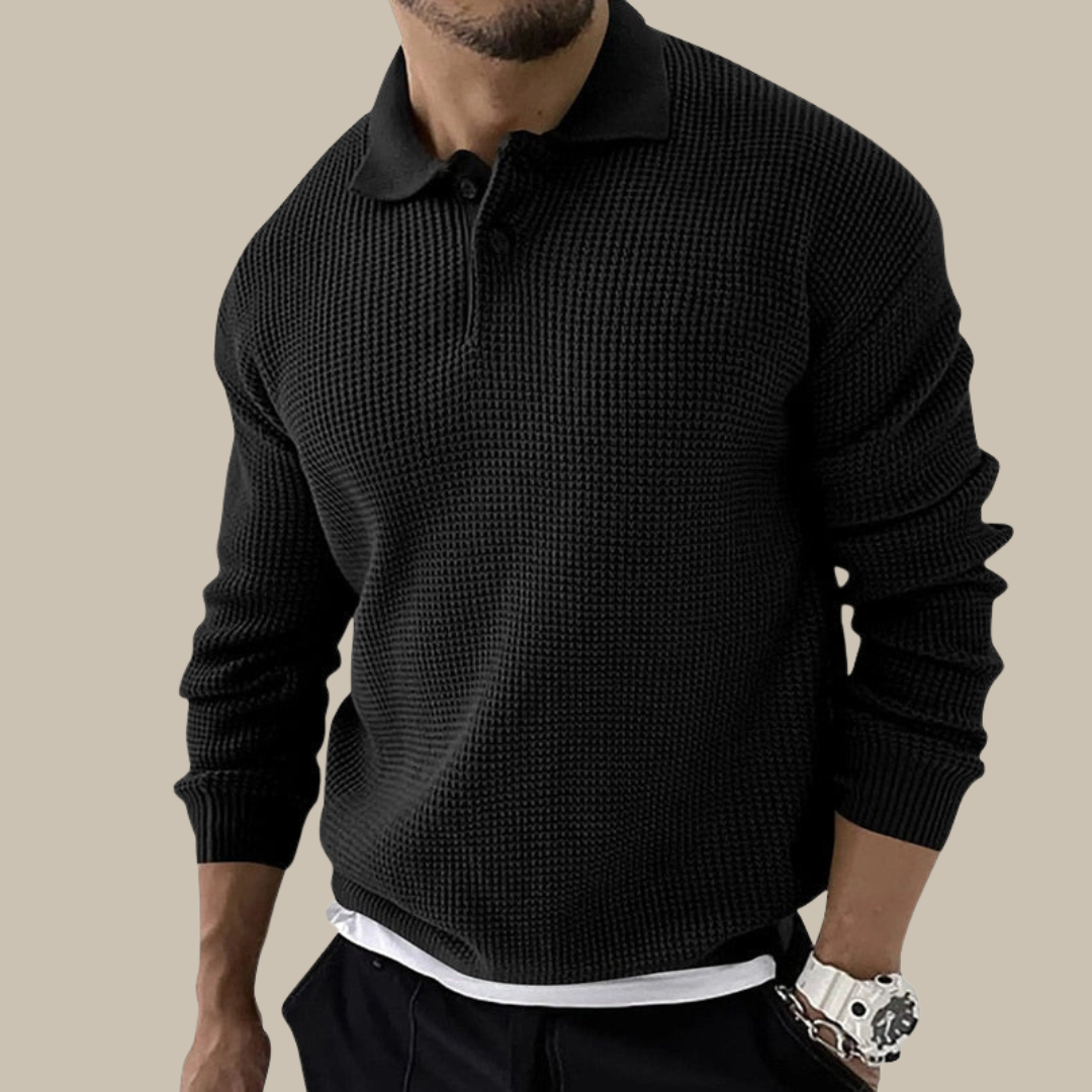 Gents Polo | Stilvolles gestricktes Langarm-Herren-Poloshirt