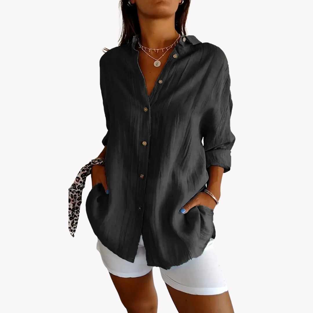 Olivia Bluse - Klassisches Locker Sitzende Bluse für Sommer