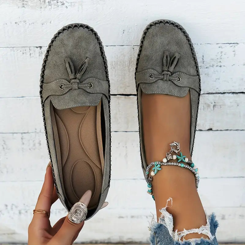 Mokassins - Bequeme Halbschuhe mit Schleife für Sommer