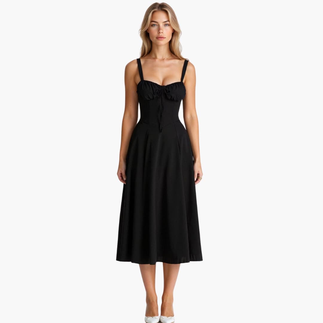 Sommerkleid - Elegantes Maxi Brautjungfernkleid mit Corsage