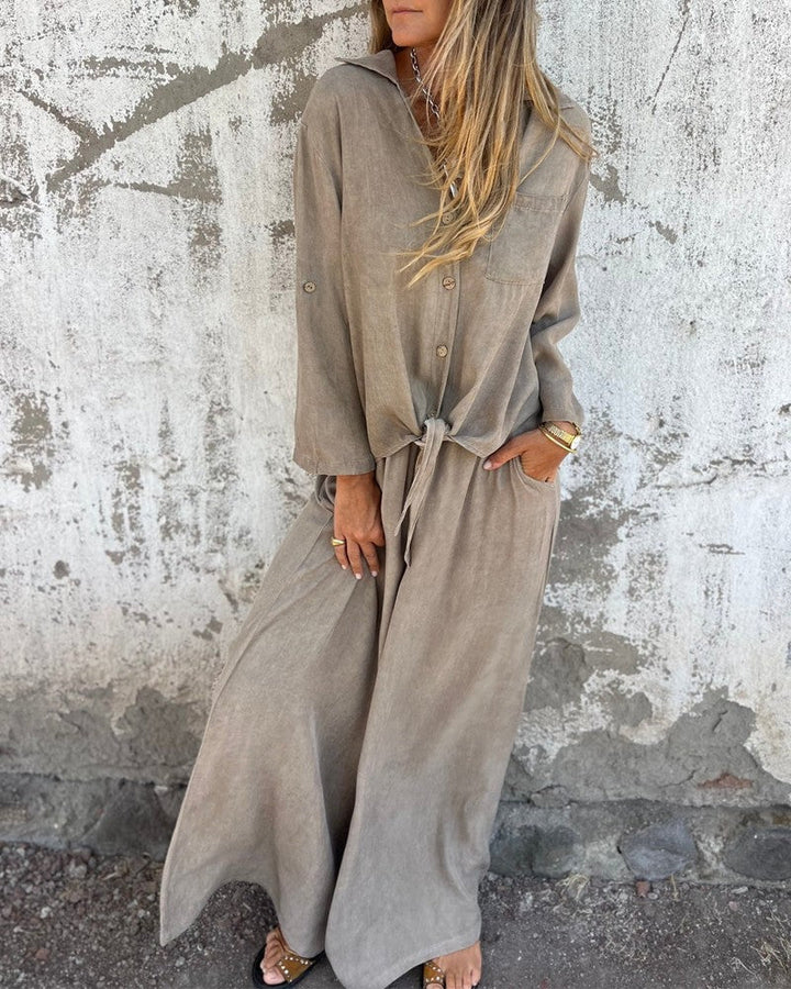 Zweiteiler für Damen - Luftige Twin Set Mit Bluse und Sommerhose