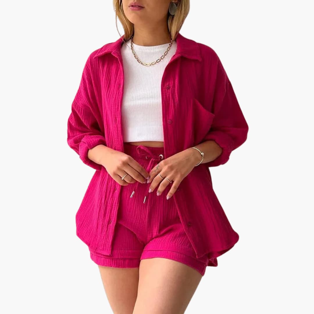 Musselin Zweiteiler - Luftiges Co-ord Set für Sommer
