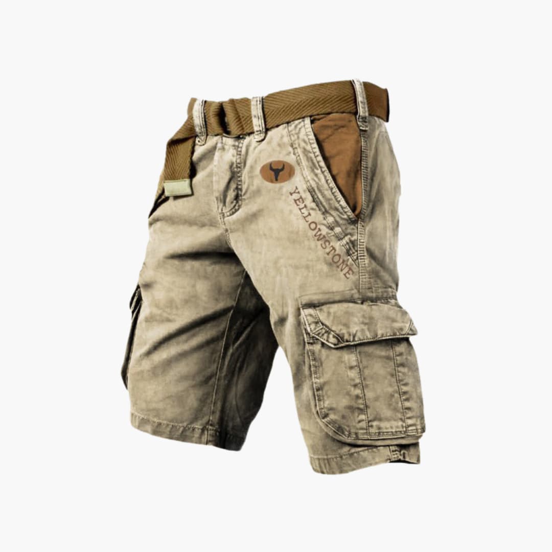 Cargohose - Robuste Kurze Wanderhose mit Gürtel für Outdoor