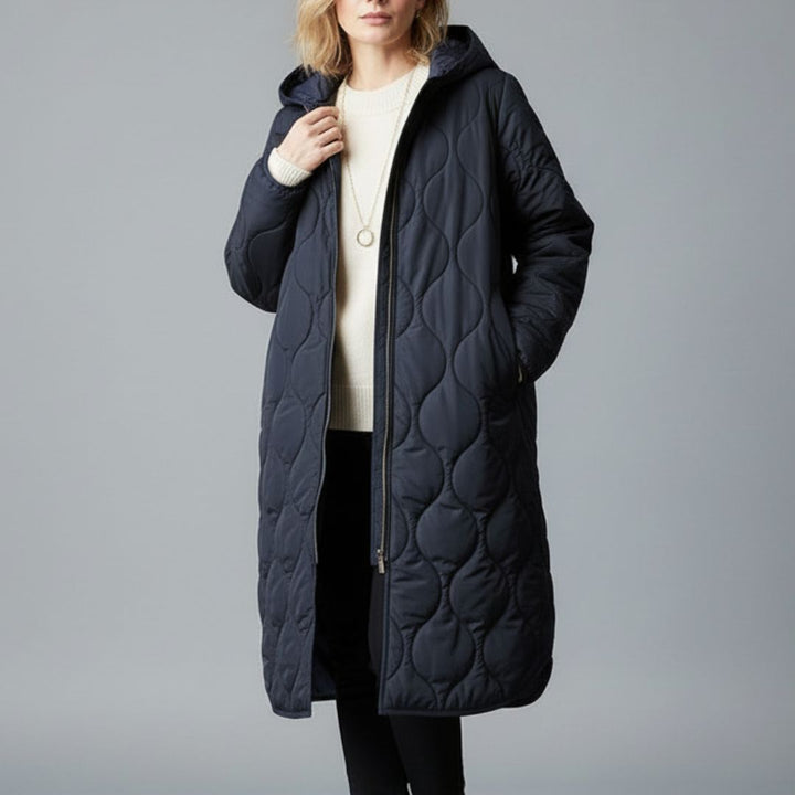 Margiela Maris Langer Steppmantel | Gesteppter Winterparka mit Kapuze