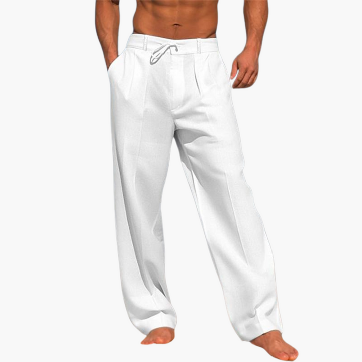 Sommerhose für Herren - Weite luftige Bundfalthose