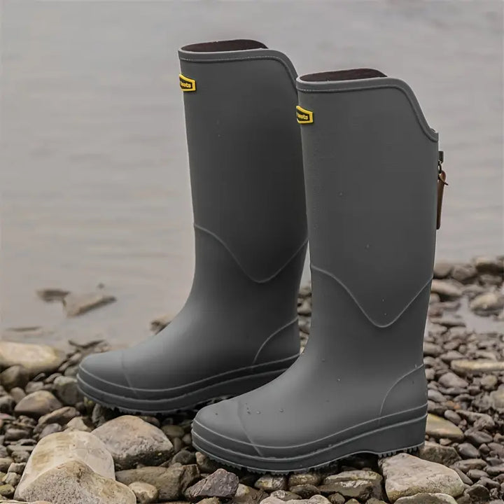 Regenstiefel für den Herbst - Wasserdichte PVC Gummistiefel mit rutschfester Sohle für Damen