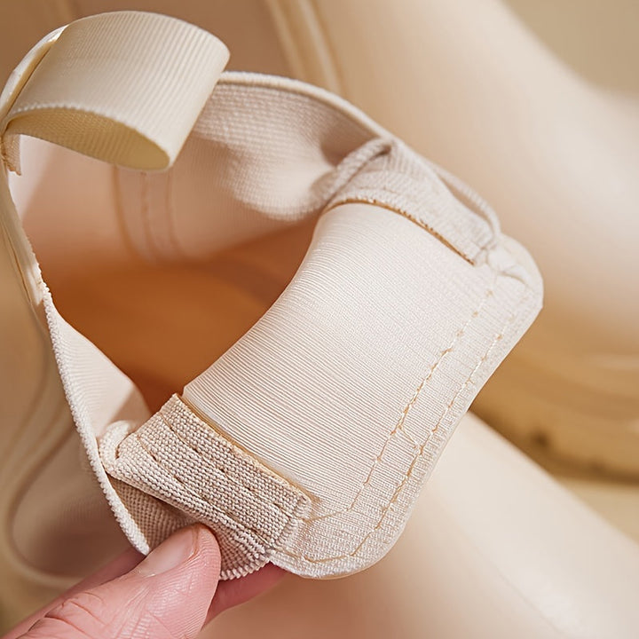 Regenstiefel für den Herbst - Halbhohe wasserdichte Gummistiefel mit rutschfester Sohle für Damen
