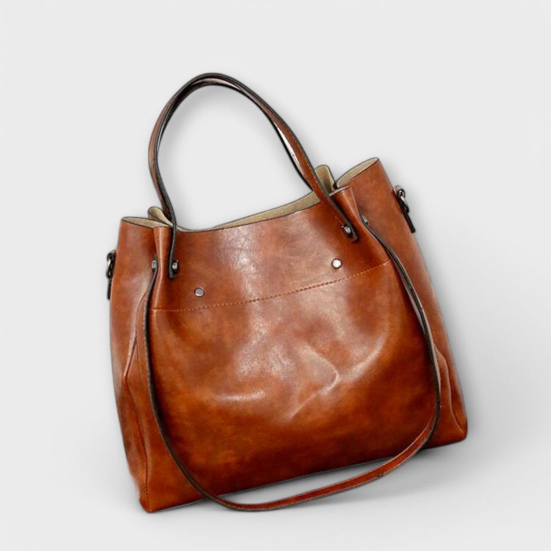 Silvia 3-in-1 Damen-Taschense | Bio-Leder Taschenset – Handtasche, Umhängetasche und Portemonnaie