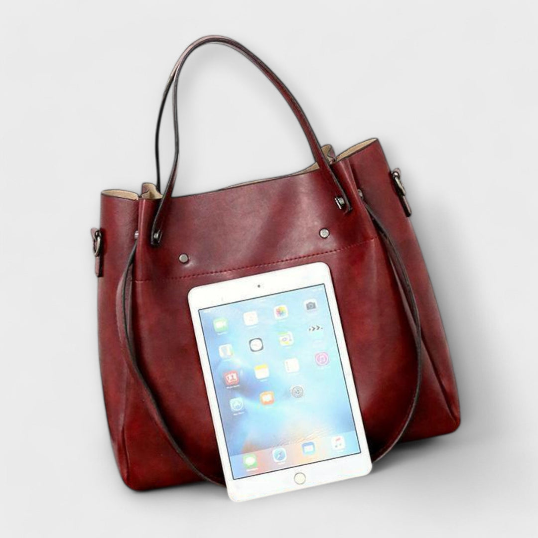 Silvia 3-in-1 Damen-Taschense | Bio-Leder Taschenset – Handtasche, Umhängetasche und Portemonnaie