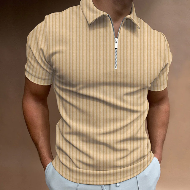 Poloshirt - Muscle Fit Polo mit Reißverschluss für den Sommer