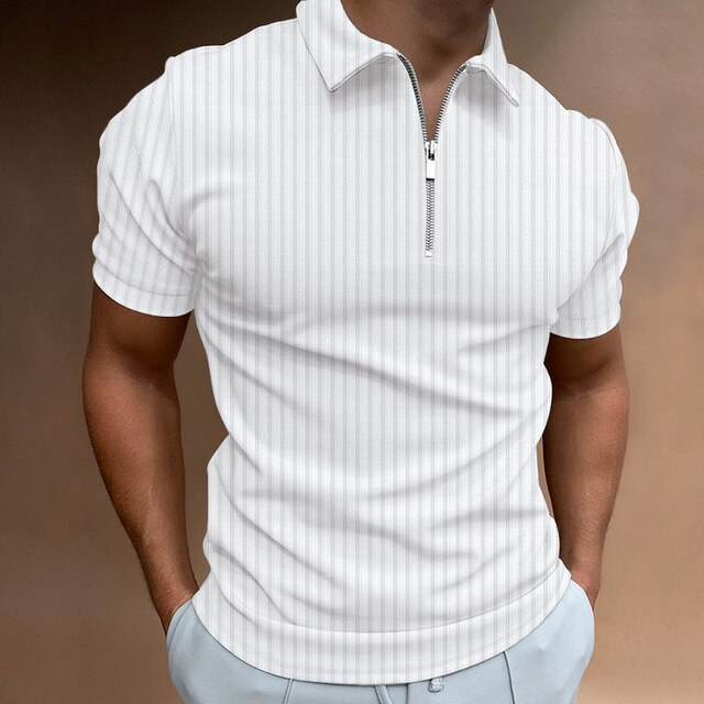 Poloshirt - Muscle Fit Polo mit Reißverschluss für den Sommer