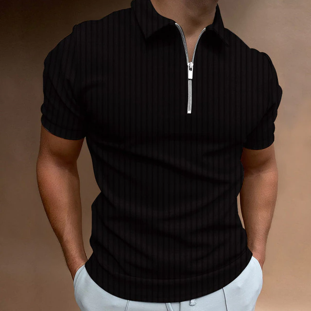 Poloshirt - Muscle Fit Polo mit Reißverschluss für den Sommer
