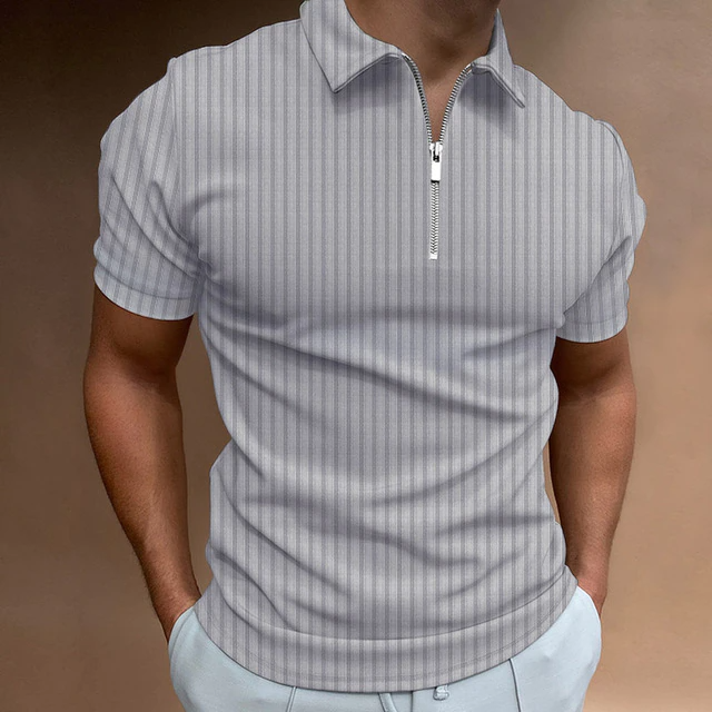 Poloshirt - Muscle Fit Polo mit Reißverschluss für den Sommer