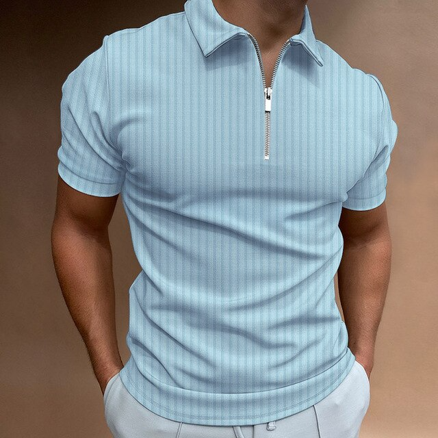 Poloshirt - Muscle Fit Polo mit Reißverschluss für den Sommer