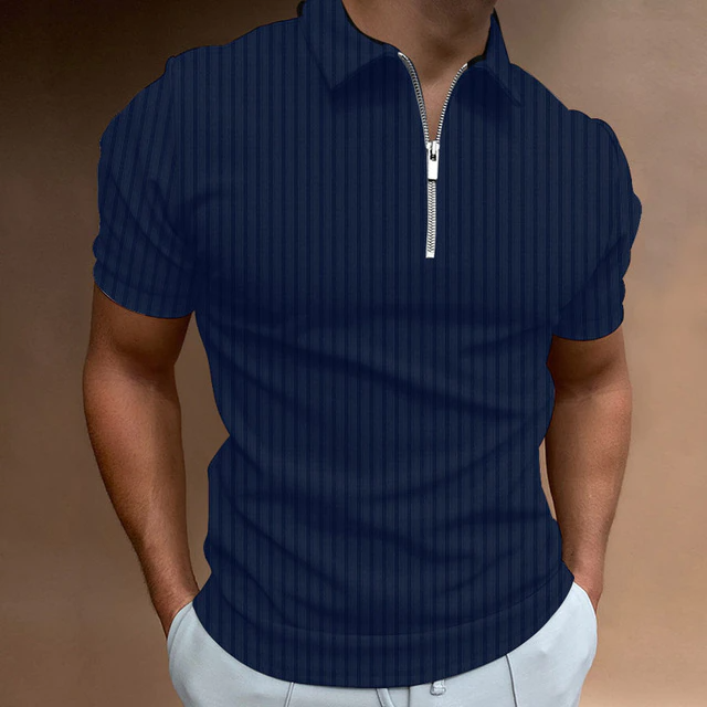 Poloshirt - Muscle Fit Polo mit Reißverschluss für den Sommer